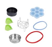 Nikou Kit de panier vapeur alimentaire, support à œufs et gants pour cuisinière Prure, friteuse Accory, panier vapeur, gâteau, friteuse à vapeur, fourniture de cuisine