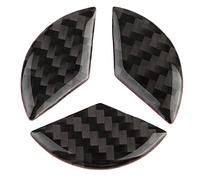 Nikou Logo du Volant, Logo Compatible en Fibre de Carbone, pour Benz Accessoires Pièces Emblème Badge Autocollants Couvre Décorations Intérieures C Classe W204 2005-2012