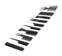 Nikou Lot de 10 peignes professionnels pour coiffure, peignes et brosses pour cheveux, idéal pour les barbiers et les coiffeurs