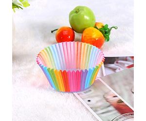 Nikou Lot de 100 caissettes colorées en papier pour muffins et gâteaux, ustensiles de cuisine, taille standard