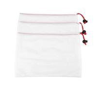 Nikou Lot de 11 sacs réutilisables en maille avec cordon de serrage, sacs de rangement pour fruits, légumes, jouets, sacs de courses, légers, lavables, 30 x 40 cm, multi-usage