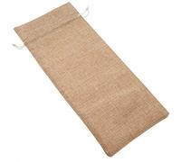 Nikou Lot de 12 sacs à vin simples en lin avec cordon de serrage, housses décoratives en lin profond pour champagne