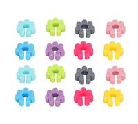 Nikou Lot de 16 marqueurs en silicone pour verres à vin, étiquettes d'identification de boissons pour fêtes, étiquettes d'identification colorées en silicone pour tasse à vin
