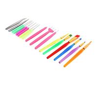 Nikou Lot de 17 pinceaux à biscuits, agitateur, outils de décoration de gâteaux pour la maison, la boulangerie, les biscuits, les pinces à bonbons, stylo à sculpter, fournitures de boulangerie