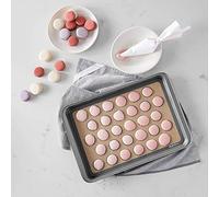 Nikou Lot de 2 tapis de cuisson anti-adhésifs en silicone résistant à la chaleur pour macarons pour four, pâtisserie, ustensiles de cuisine, gris
