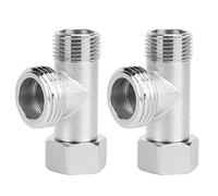 Nikou Lot de 2 valves de raccordement 3 voies - Vanne d'inversion WC - Raccord d'eau - Valve de commutation pour valves d'angle - Adaptateur pour toilettes (EU3/8")