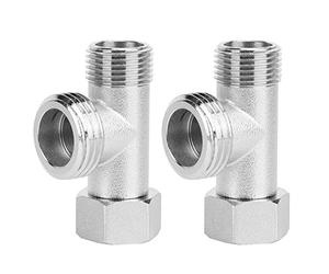 Nikou Lot de 2 Valves de Raccordement 3 Voies, Vanne d'inversion WC Raccord D'Eau, Valve de Commutation pour Valves d'angle, Adaptateur pour Toilettes (EU3/8")