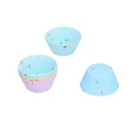Nikou Lot de 20 moules à cupcakes en silicone antiadhésifs réutilisables pour muffins, biscuits, gâteaux au fromage, pâtisseries, moules de cuisson ronds, fournitures de cuisine