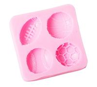 Nikou Lot de 3 moules à gâteau en silicone - Chaîne de perles - Moule à Chote - Ballon de football - Ballon de sport - Cerf - Pomme de pin - Ours - Corail - Décoration de gâteaux - Outils de cuisson
