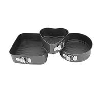 Nikou Lot de 3 moules à gâteau ronds en acier au carbone - Forme carrée - Démoulage facile - Double revêtement - 24/26/28 cm