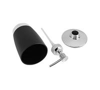 Nikou Lot de 4 accords de salle de bain comprenant une tasse, un porte-brosse à dents, un porte-savon, un distributeur, noir, ensemble de salle de bain pour la maison et le jardin