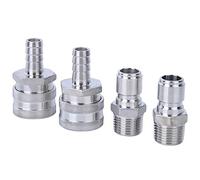 Nikou Lot de 4 connecteurs rapides en acier inoxydable G1/2" pour brassage de bière à domicile, connecteur de brassage, connecteur cannelé, raccord de brassage maison, accories de brassage maison