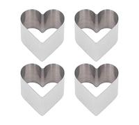 Nikou Lot de 4 emporte-pièces multifonctions en acier inoxydable avec couvercle pour gâteaux en forme de cœur