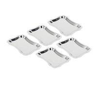 Nikou Lot de 5 assiettes de service rectangulaires en acier inoxydable avec bord en dentelle, grande taille, plateau de service multifonction pour collations et derts