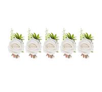 Nikou Lot de 5 broches, corsage, épingle, accessoire de costume, pour banquets et fêtes (blanc)