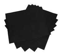 Nikou Lot de 5 tapis de cuisson anti-adhésifs, résistants aux hautes températures, réutilisables, pour barbecue, noir, idéal pour griller et