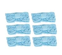 Nikou Lot de 6 bandeaux élastiques en microfibre doux avec nœud pour maquillage, lavage du visage, sport, spa, spa