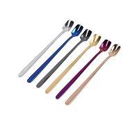 Nikou Lot de 6 cuillères à dessert en acier inoxydable 304 avec long manche, pelle à glace épaisse, 15 cm, idéal pour derts et glaces