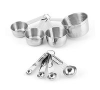 Nikou Lot de 8 cuillères à mesurer en acier inoxydable, outils de cuisine avec échelles, cuillère à mesurer, tasse à mesurer, mesure de pâtisserie