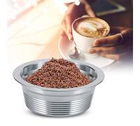 Nikou Lot de capsules de café réutilisables en acier inoxydable avec film, cuillère et brosse, compatible avec une machine à café MODO MIO, machine à café Acc