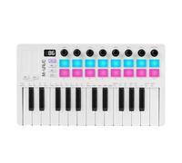 Nikou M-VAVE Contrôleur de clavier MIDI, USB Mini 25 touches, rechargeable, clavier portable, musique électrique avec coussinets de batterie RVB, batterie intégrée (blanc)