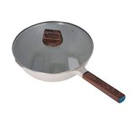 Nikou Marmite chaude portable au charbon de bois - En acier inoxydable - Pour une personne - 30 cm - Avec couvercle - Grande capacité - Chaleur uniforme - Longue poignée pour la maison et le