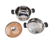 Nikou Marmite double couche épaisse en acier inoxydable avec panier vapeur, poignées en plastique phénolique, 24 cm, idéal pour la cuisson de la soupe et des pâtes