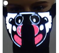 Nikou Masque facial lumineux à DEL clignotantes pour Halloween, danse, cosplay, décoration pour bal masqué, festival
