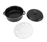 Nikou Mini poêle en fonte pré-enduite pour une cuisson facile, finition LED noire, passe au four, idéale pour rôtir des patates douces et des châtaignes