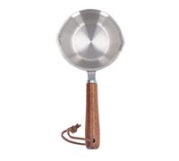 Nikou Mini pot à beurre multifonction en acier inoxydable de 120 ml avec poignée en bois pour huile et lait, 3 couches