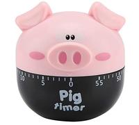 Nikou Minuterie-Mignon Compteurs Cartoon Pig minuteries mécaniques for l'outil de synchronisation de Cuisson (Couleur : Rose)