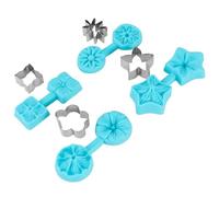 Nikou Moule à beignets en silicone anti-adhésif à 6 cavités pour biscuits, accords de cuisine, rose, comprend 4 pièces de gâteaux superposés en silicone et un choix de fondant