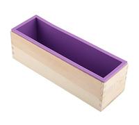Nikou Moule à Savon en Silicone avec Boîte en Bois, 1200ML Rectangulaire Moule Silicone Savon de Cuisson, Outil de Fabrication de Bricolage DIY pour Gâteaux, Pain, Chocolat