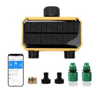 Nikou Ordinateur d'arrosage Wi-Fi, 2 sorties, système d'irrigation solaire, minuterie, irrigation de jardin, mode automatique et manuel, avec application, retard de pluie pour balcon, pelouse, jardin