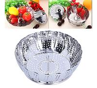 Nikou Panier à vapeur pliable en acier inoxydable - Multifonction - 24 cm