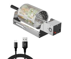 Nikou Panier de barbecue rotatif automatique en acier inoxydable - Broche rotative à 360° - Support réglable - Compatible avec de nombreux barbecues