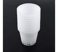 Nikou Panier de Plantation Pot Net Maille Hydroponique 10 pcs Heavy Duty Mesh Pot Net Tasse Panier Hydroponique Plante Cultiver Clonage Blanc