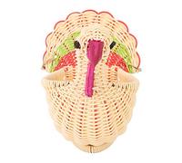 Nikou Panier de rangement en forme de dinde Mini Panier de bureau tissé à la main Décoration de la maison