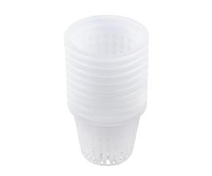 Nikou Paniers Hydroponiques, Panier de Plantation, Pot en Maille Robuste, Panier de Tasse, Pot Plastique Plante, Culture de Clones, Jardinage(10 Pièces, Blanc)