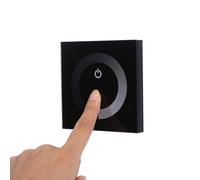 Nikou Panneau Tactile Mural Variateur Contrôleur D'interrupteur, Gradateur à Écran Tactile DC 12 V-24 V, Luminosité Réglable, pour Bande Lumineuse LED à Une Seule Couleur (Noir)
