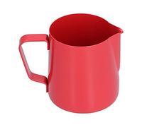 Nikou Pichet à mousse de lait à bouche pointue en PTFE de 400ml, pichet à café en acier inoxydable, cuisine domestique (Rouge)