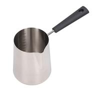 Nikou Pichet à mousse de lait en acier inoxydable 304, 600 ml, long manche avec pointe pointue, tasse à mousser le latte avec échelle, 20,5 x 11,5 x 9 cm