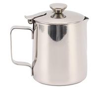 Nikou Pichet à mousse de Lait en Acier Inoxydable Pichet à Cappuccino Récipient en Mousse de café avec Couvercle (600 ml)