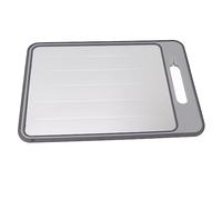 Nikou Planche à découper double face avec aiguiseur pour cuisine - Gris - Plateau de décongélation rapide pour aliments surgelés