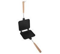 Nikou Plaque de cuisson à sandwich antiadhésive double face avec poignée amovible en aluminium pour toasts et crêpes, compatible avec cuisinière à gaz et à induction