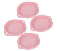Nikou Plaque de cuisson en silicone à 6 cavités pour beignets, biscuits antiadhésifs, accories de cuisine, rose, comprend 4 moules à gâteau de forme ronde et pain