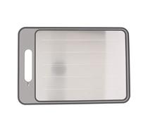 Nikou Plateau de décongélation double face avec aiguiseur pour viande congelée, gris, tapis de décongélation, plaque de décongélation, design double face