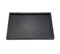 Nikou Plateau Rectangulaire en Bois Massif Noir, Plateau Rectangulaire en Bois Massif, Plateau Service Vaisselle, pour Thé, Café, Collations, 30 x 20 x 2 cm