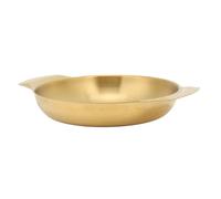 Nikou Poêle à feu simple en acier inoxydable 304 avec couvercle, poêle à paella à fond plat, double oreille, nettoyage facile, utilisation familiale
