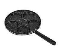 Nikou Poêle à frire anti-adhésive à 5 trous ronds pour œufs de cuisine pour petit déjeuner 24 cm Convient pour un usage domestique